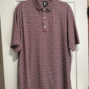 Men’s Red Micro-Print Polo Shirt